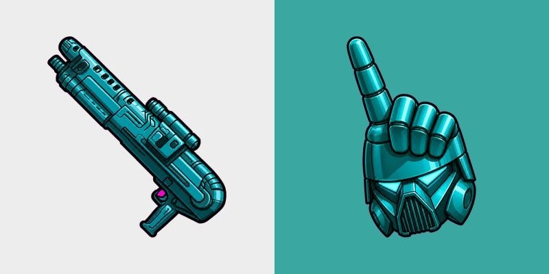 Cute Dark Trooper Blaster Teal