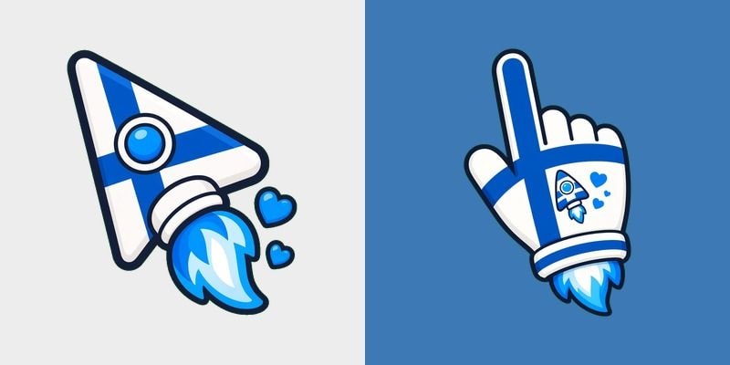 Cute Finland Rocket cursor preview