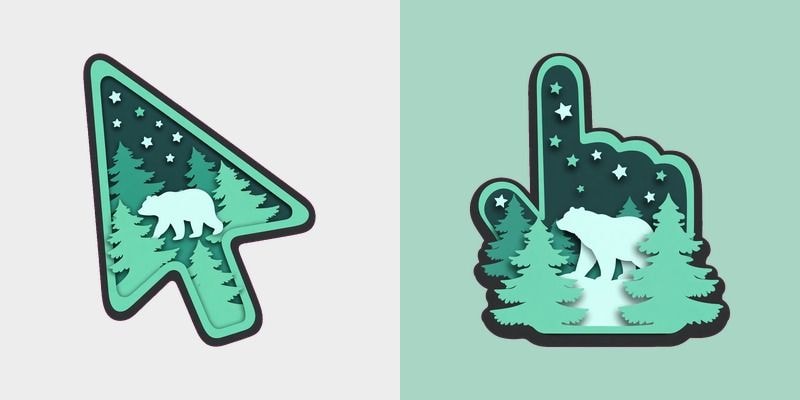 Forest Bear Holiday cursor preview