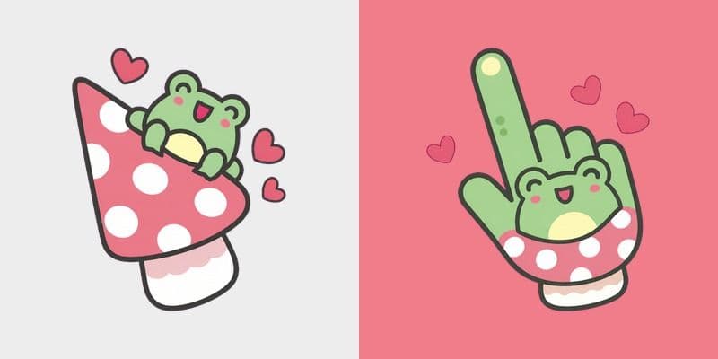 Cute Frog Mushroom