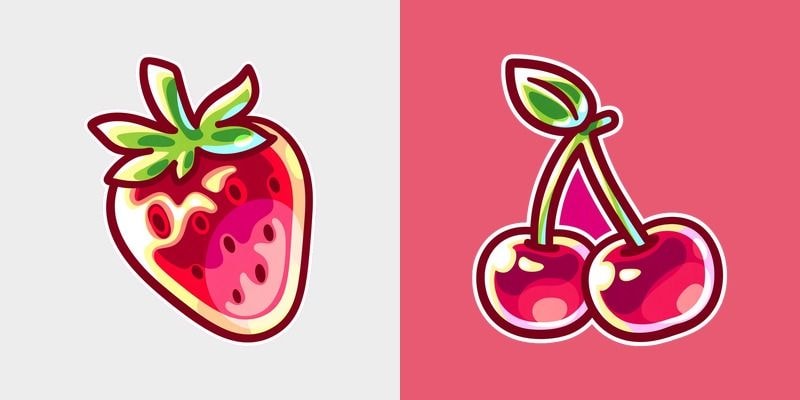 Cute Glassy Cherry Strawberry Cursor