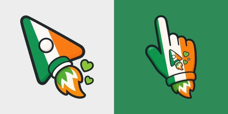 Cute Ireland Rocket cursor preview