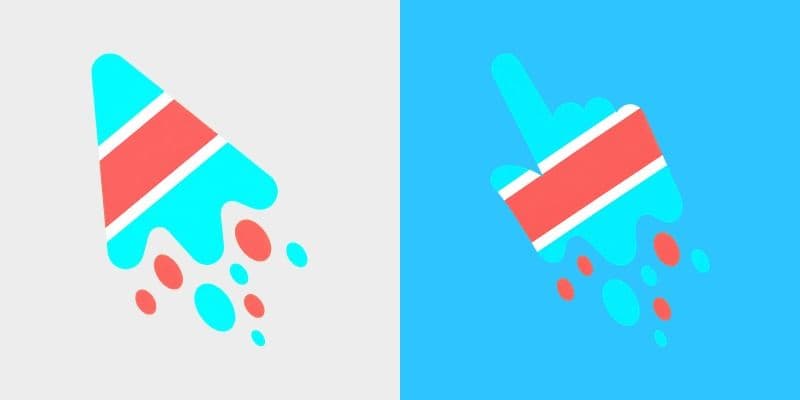 Cute Melt Stripe Cyan Coral