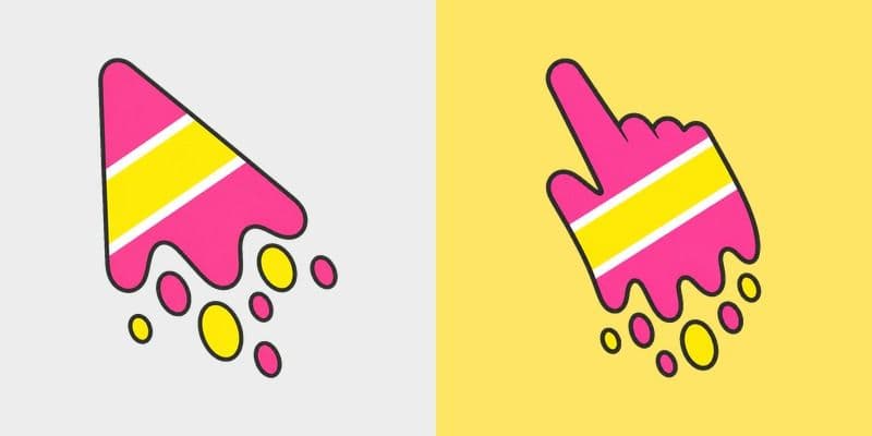 Cute Melt Stripe Hot Pink Lemon
