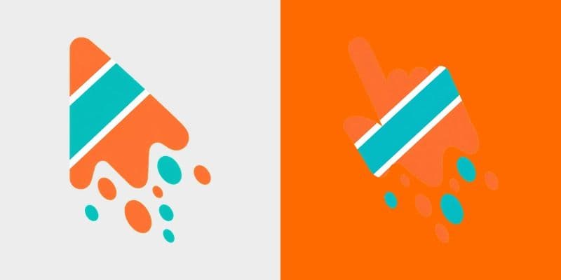 Cute Melt Stripe Neon Orange Teal