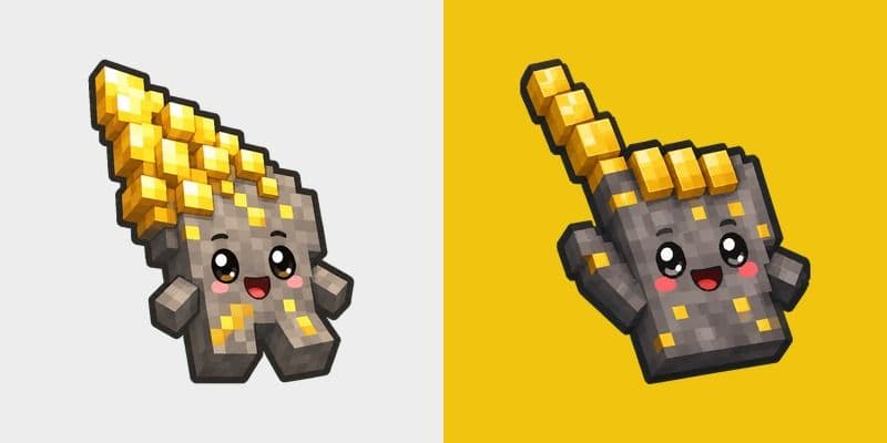 Cute Minecraft Gold Ore
