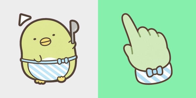 Cute Mint Bird Spoon cursor preview