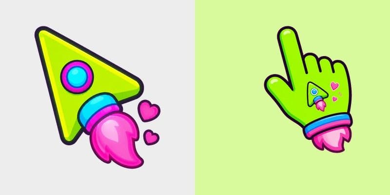 Cute Neon Rocket