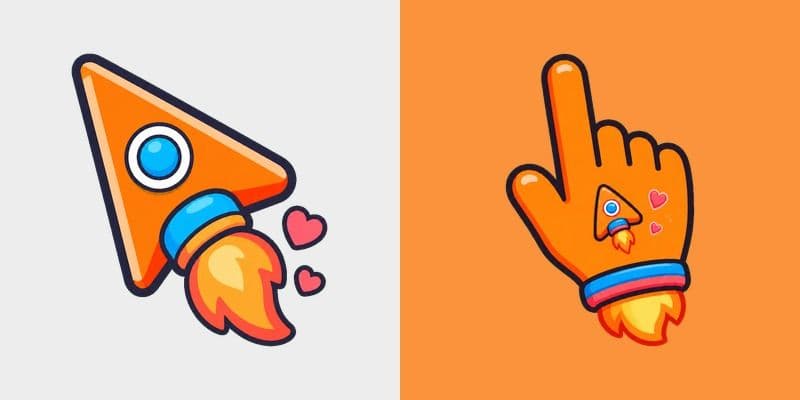 Cute Orange Rocket