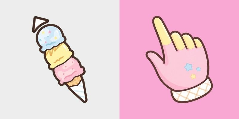 Cute Pastel Triple Scoop cursor preview