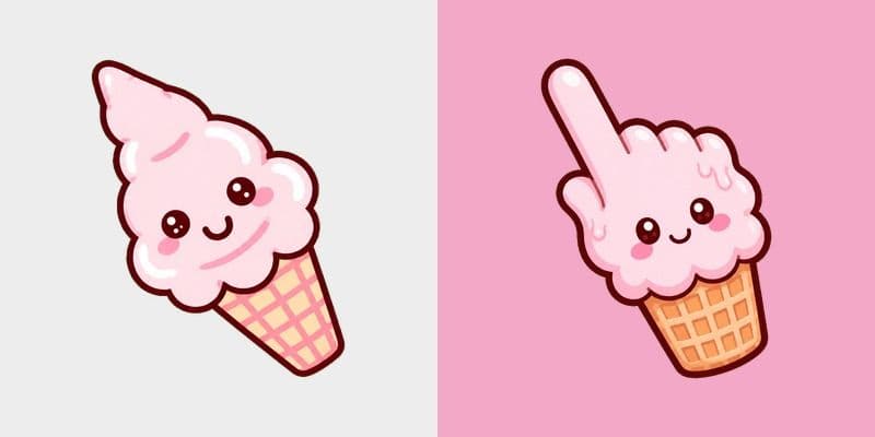 Cute Pink Ice Cream
