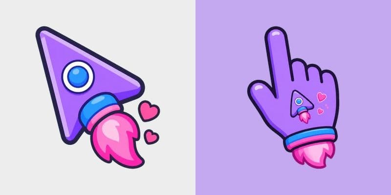 Cute Purple Rocket