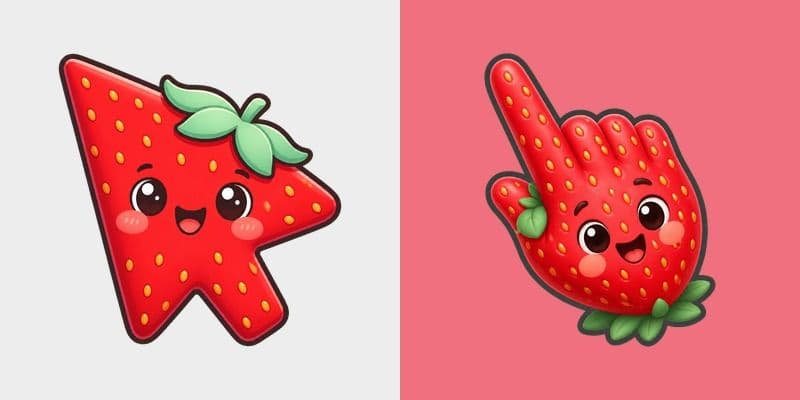 Cute Strawberry Sweetheart Cursor Pack