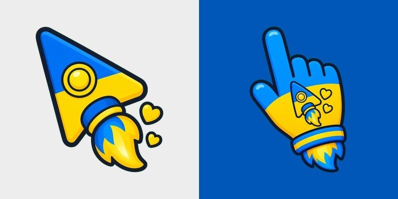 Cute Ukraine Rocket cursor preview