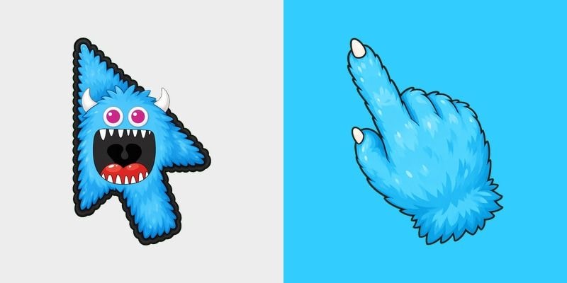 Cyan Horned Monster Cursor