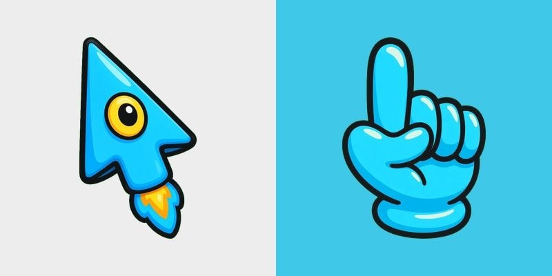 Cyan Rocket Bubbly Cursor