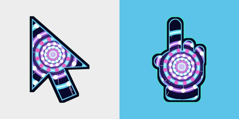 Cyan Wormhole Tunnel Cursor