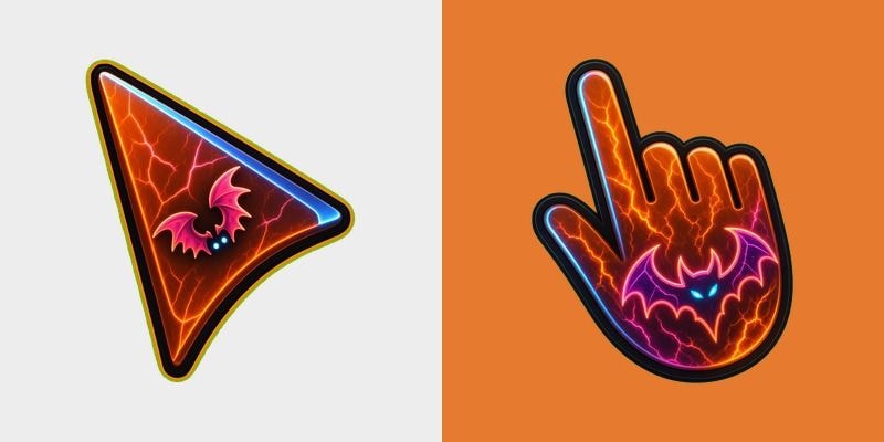Ember Orange Devil Wings cursor preview