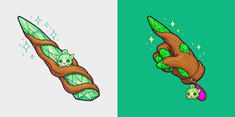 Emerald Spiral Wand