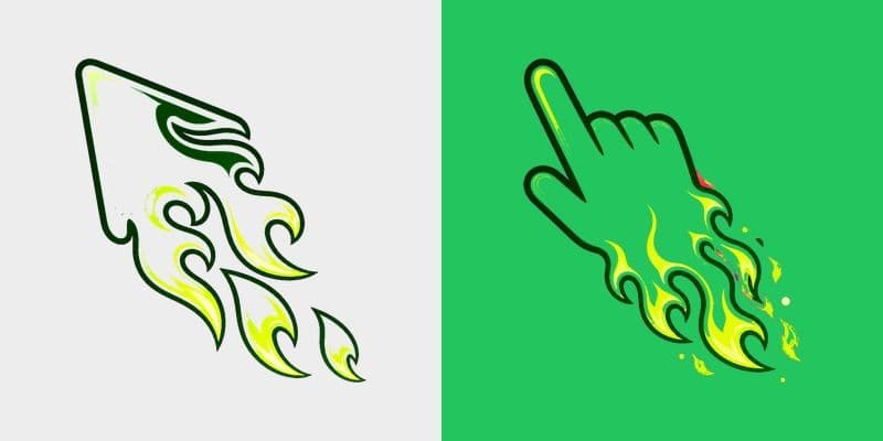 Flame Cursor Emerald Fire