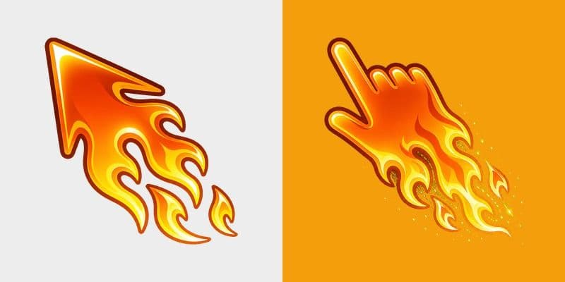 Flame Cursor Solar Gold Fire