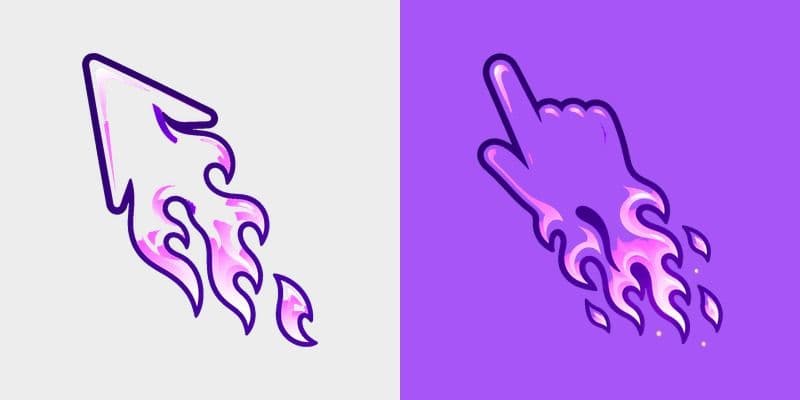 Flame Cursor Violet Fire