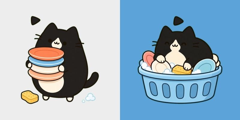 Foam Tuxedo Cat