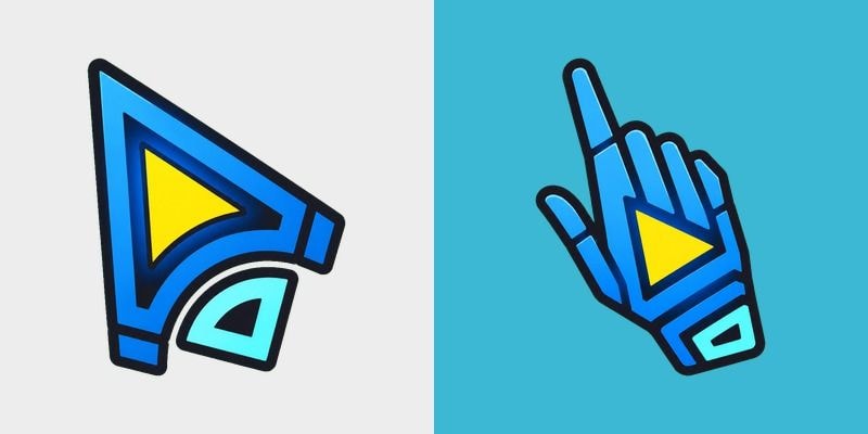 Fragmented Blue Glow Arrow cursor preview