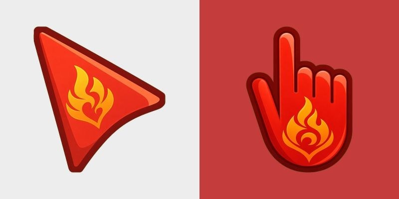 Genshin Impact Pyro Element on Crimson Background Cursor