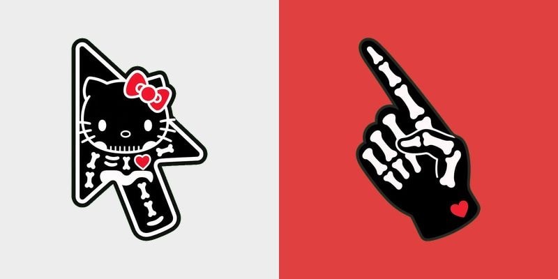 Goth Kitty Red Bow Cursor cursor preview