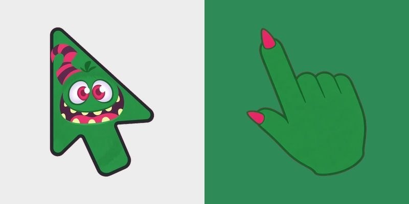 Green Striped Horn Monster Cursor