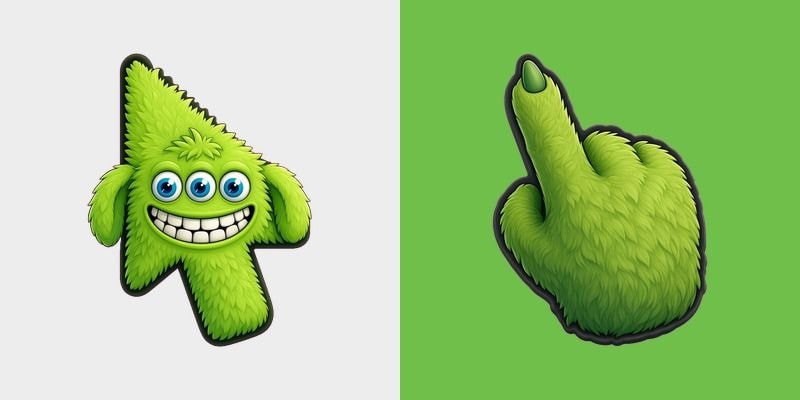 Green Tri-Eye Flop Monster Cursor