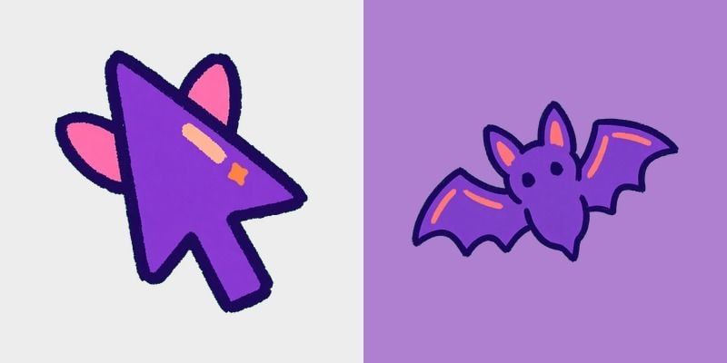 Halloween Bat Crayon Cursor