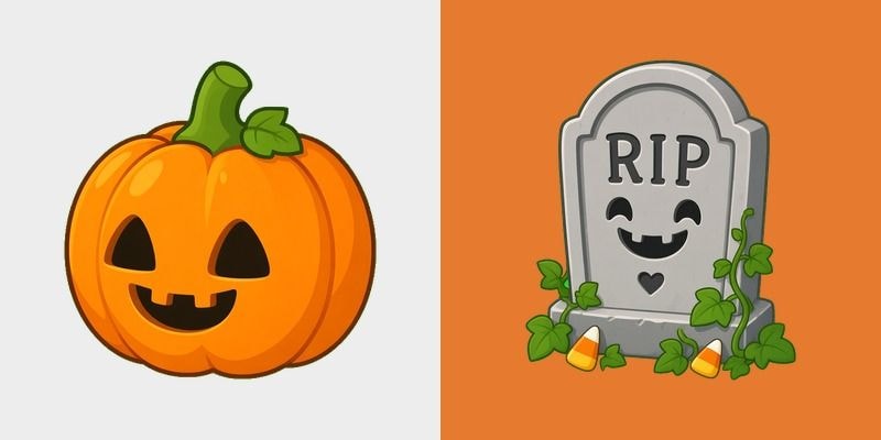 Cute Pumpkin Buddy & Tombstone cursor preview