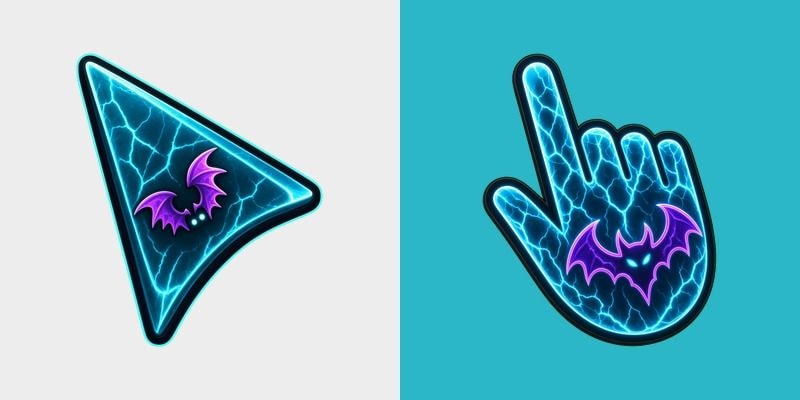Ghost Cyan Devil Wings cursor preview
