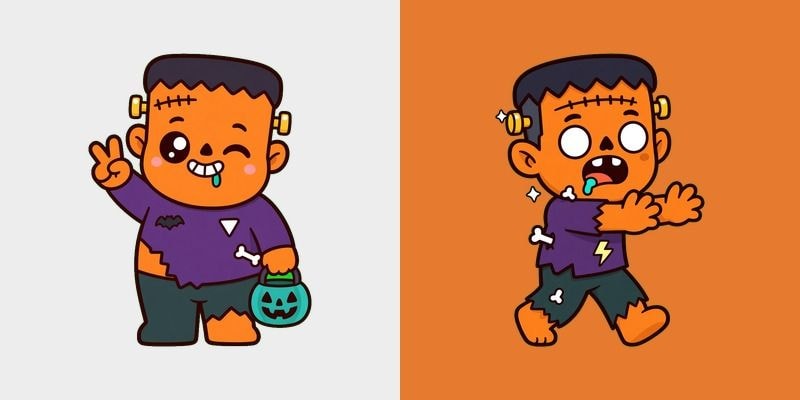 Pumpkin Orange Franken Tot cursor preview