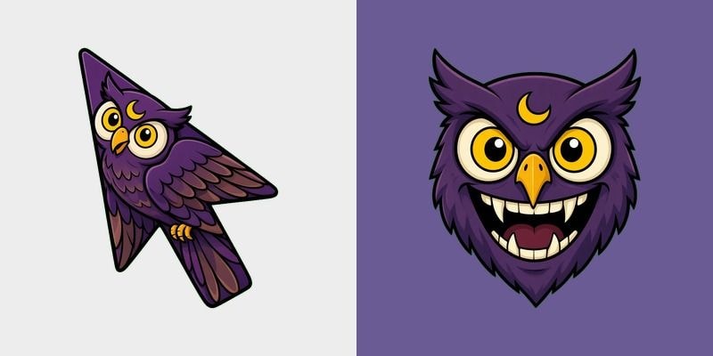 Spooky Owl Moon Glide cursor preview