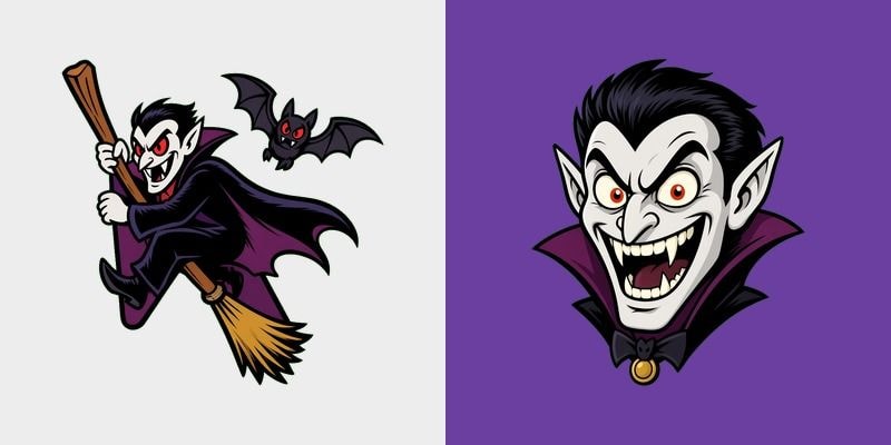 Spooky Vampire on Bat Wings cursor preview