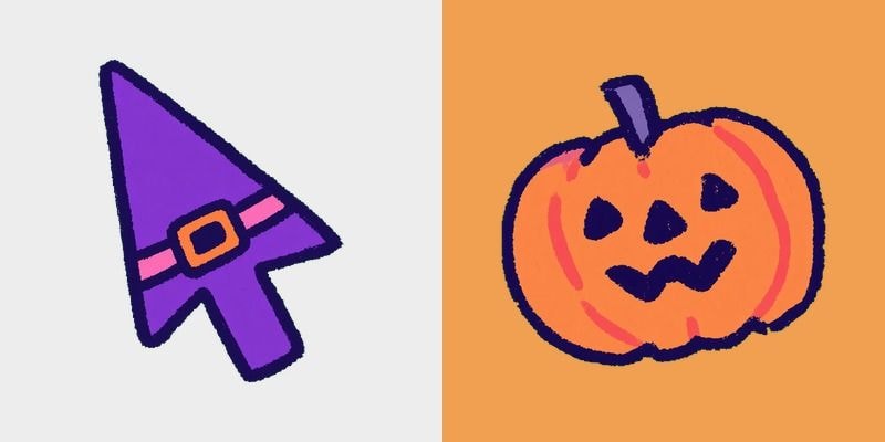 Halloween Witch Hat Crayon Cursor