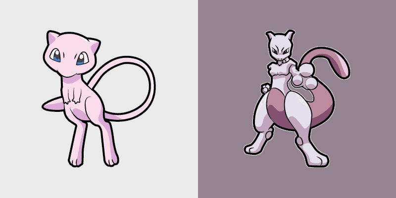 Mew and Mewtwo