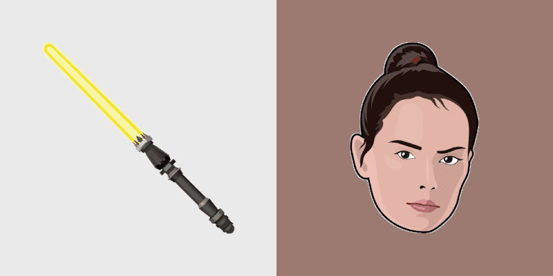 Cute Cursor Pack - Rey Skywalker and Yellow Lightsaber