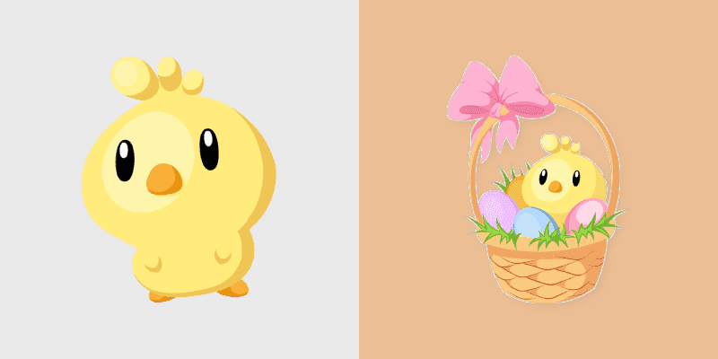 Custom Cute Easter Chick and Basket Cursor Pack