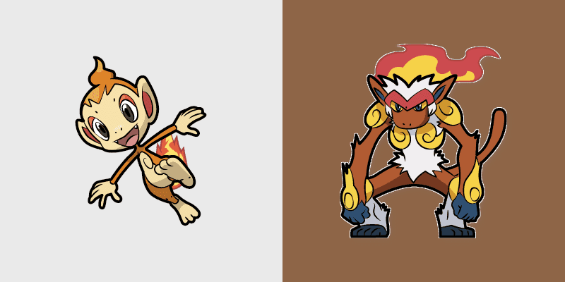 Fire-Type Cute Cursor Pack: Chimchar & Infernape
