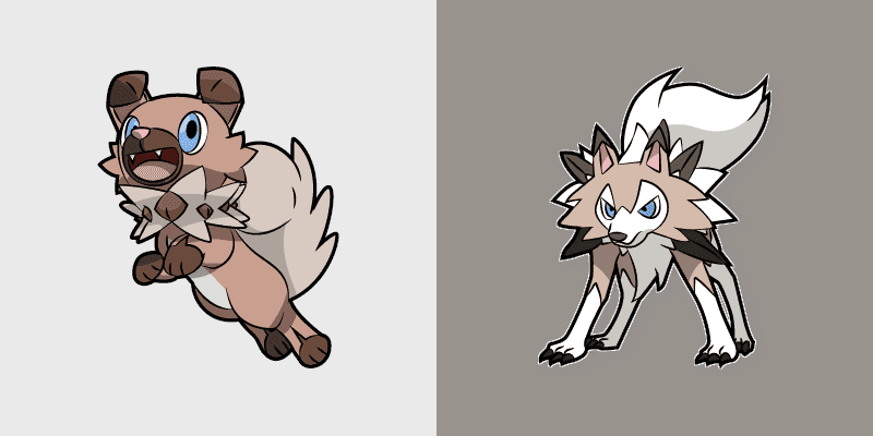 Cute Cursor Rockruff & Lycanroc Pack