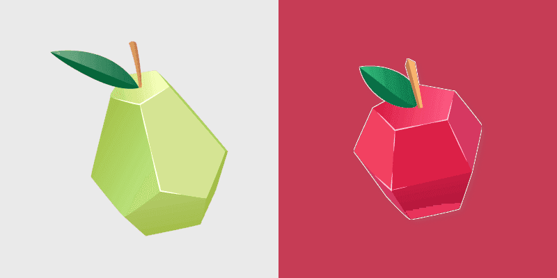 Origami Pear and Apple