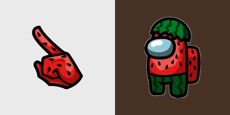 Cute Among Us Watermelon Cursor Pack