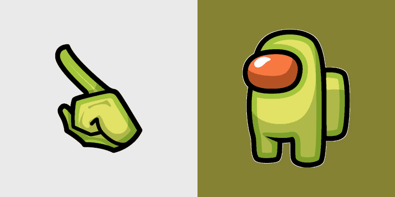 Among Us Avocado Character Custom Cursor Pack