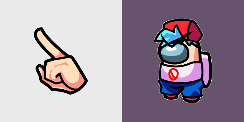 Custom Among Us FNF Boyfriend Cursor Pack
