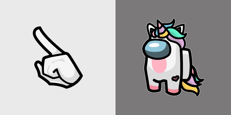 Cute Among Us Unicorn Cursor Pack
