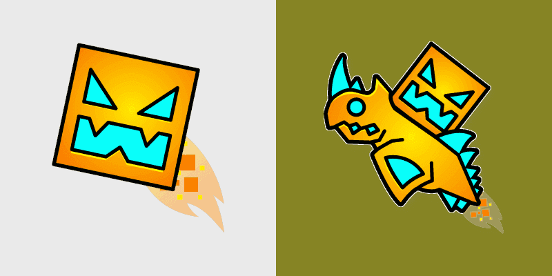 Geometry Dash Custom Cursor Pack: Cube & Ship Edition